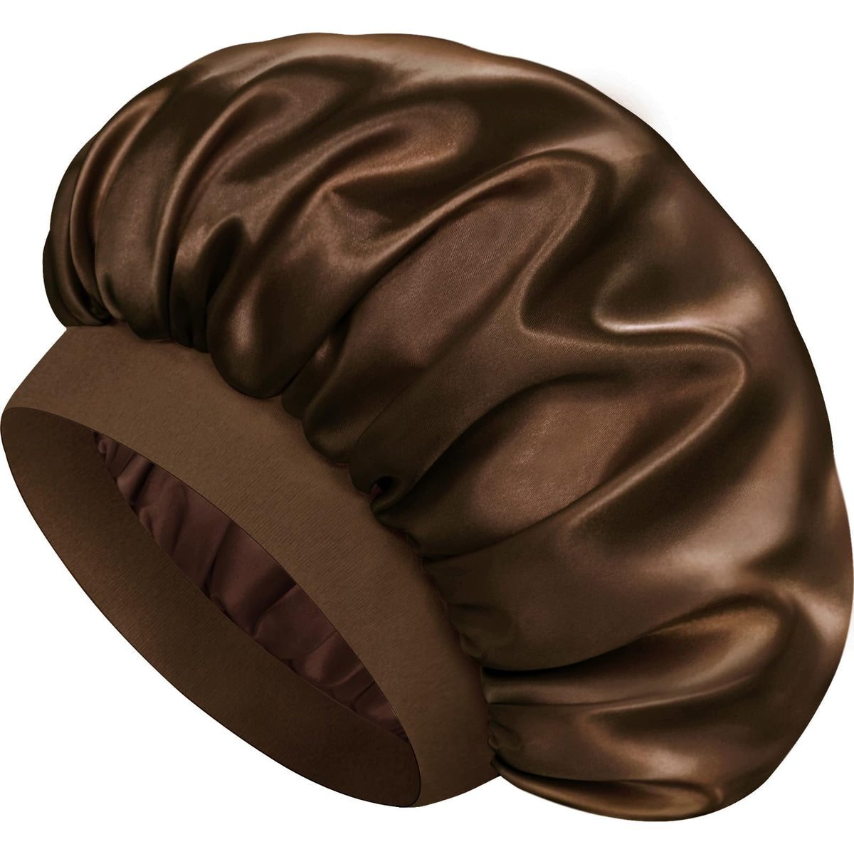 Doitory front view dark brown bonnet shows fit and finish for hair protection