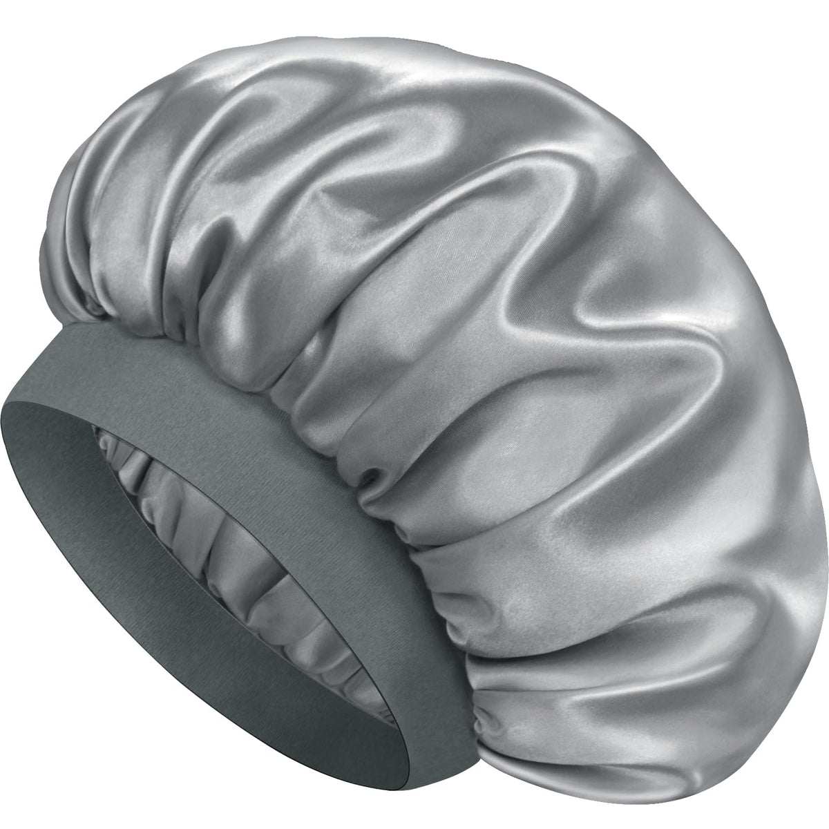 Doitory front view of silver bonnet showing full shape and protective coverage