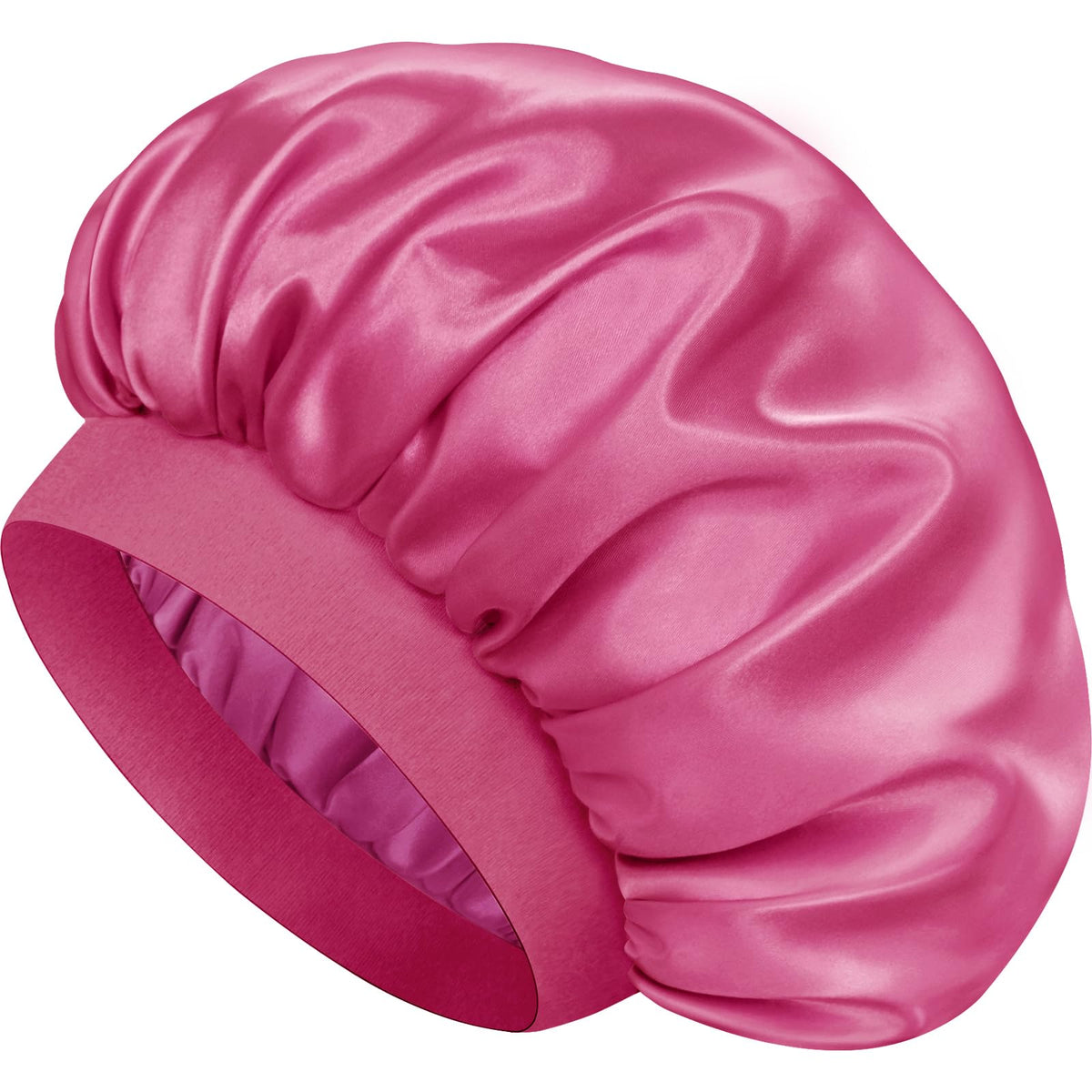 Doitory hot pink bonnet front view showing style and vibrant color for fashionable protection