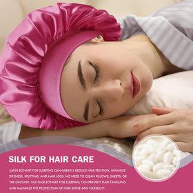 Doitory bonnet in use on pillow demonstrating overnight protection and reduced tangles