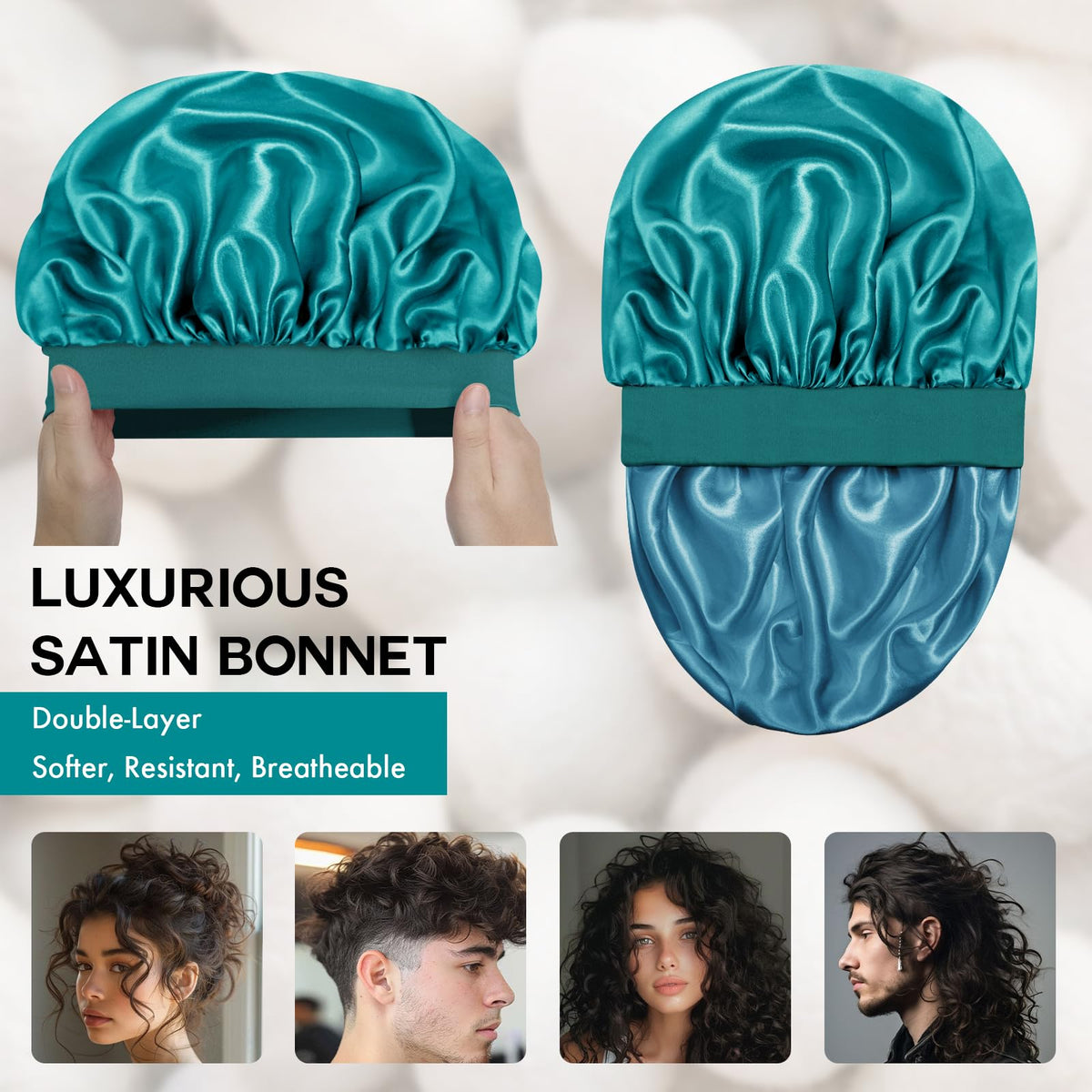 Doitory satin inner close-up showing smooth texture that reduces friction