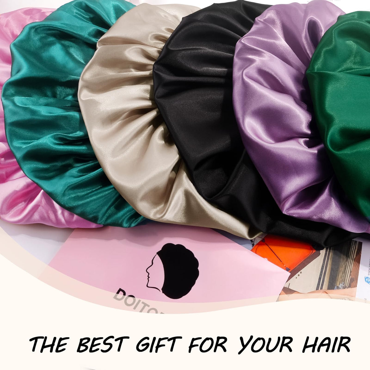 Doitory size comparison with hand showing bonnet capacity for large hairstyles