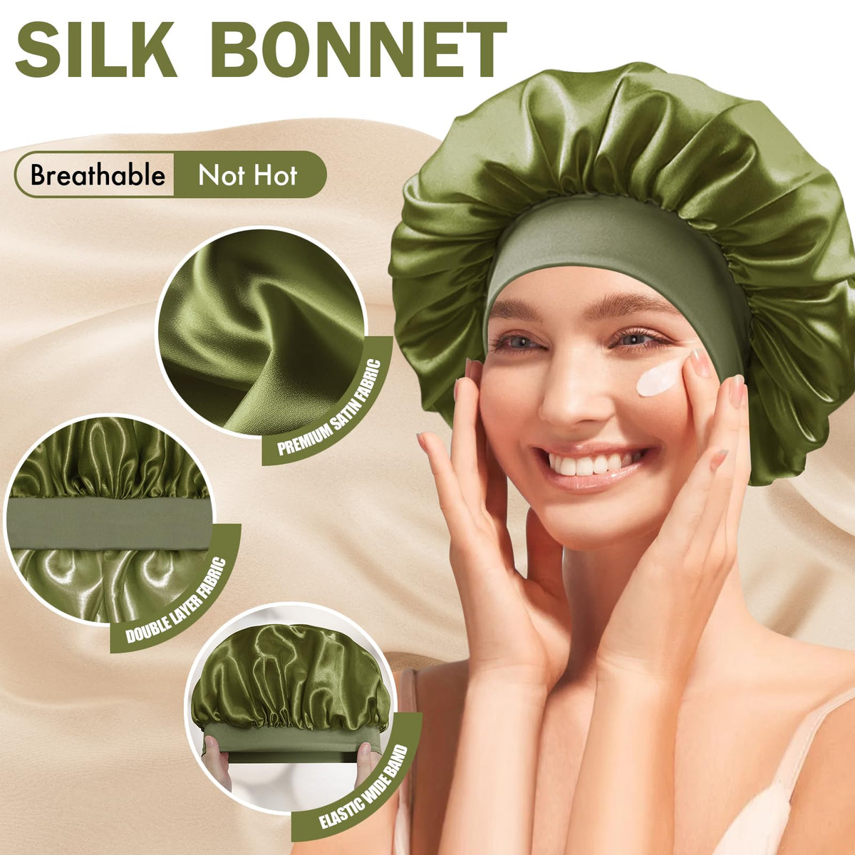 Doitory bonnet with hand for scale demonstrating roomy 14-inch fit