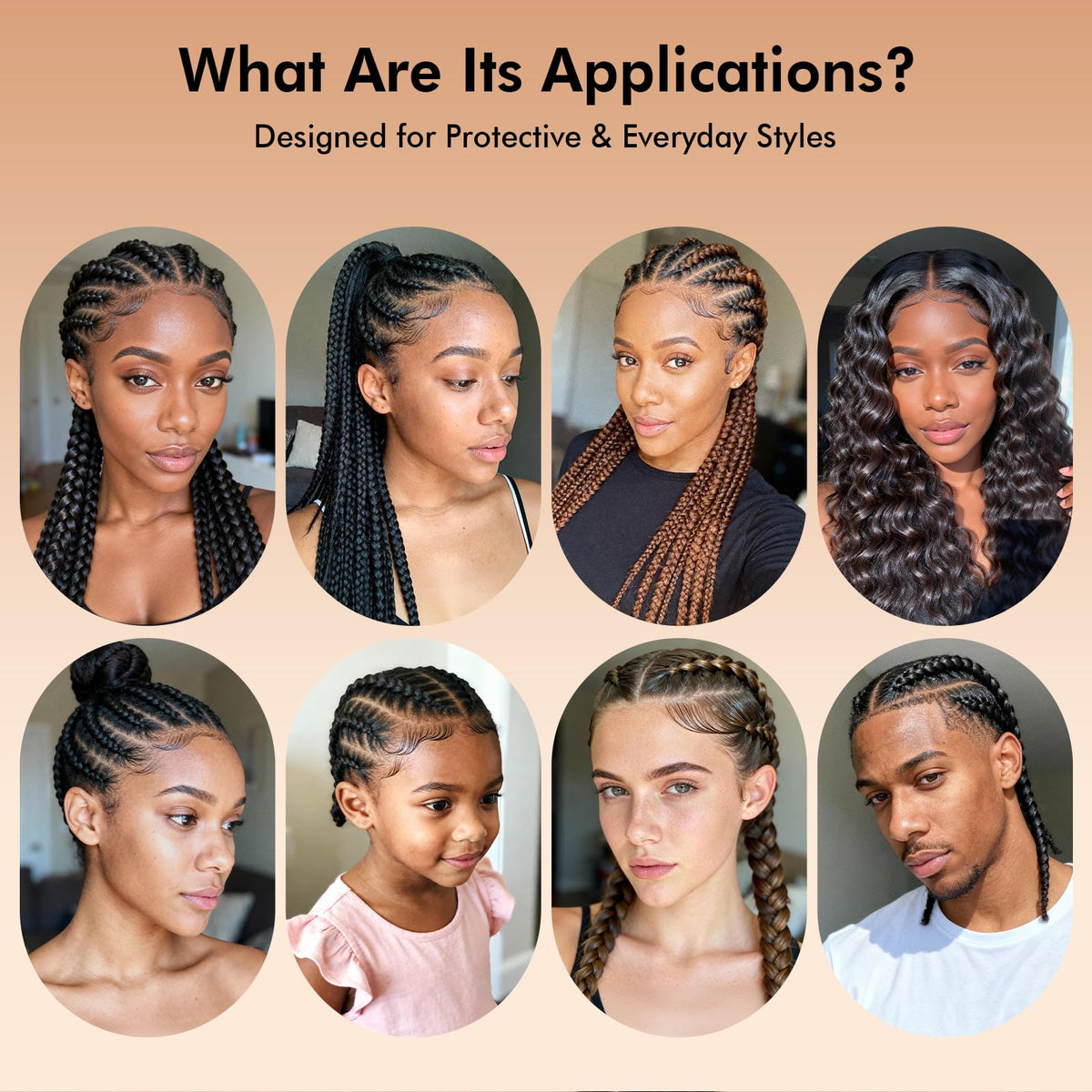 Dolahair before and after edges styled showing no-flake polished result