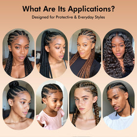Dolahair before and after edges styled showing no-flake polished result