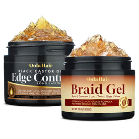 Dolahair edge control front packaging showing product and brand benefit