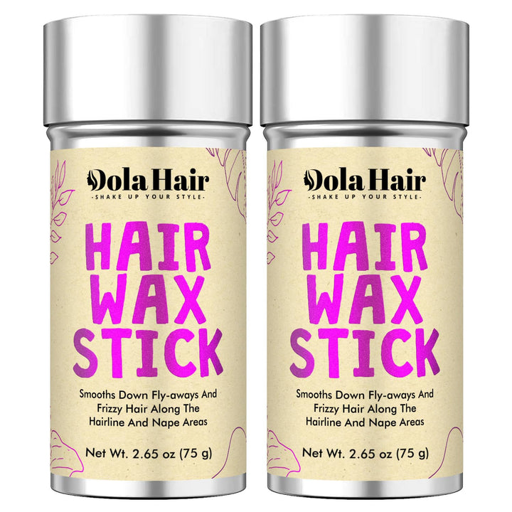 Dolahair front packaging showing two wax sticks and benefits