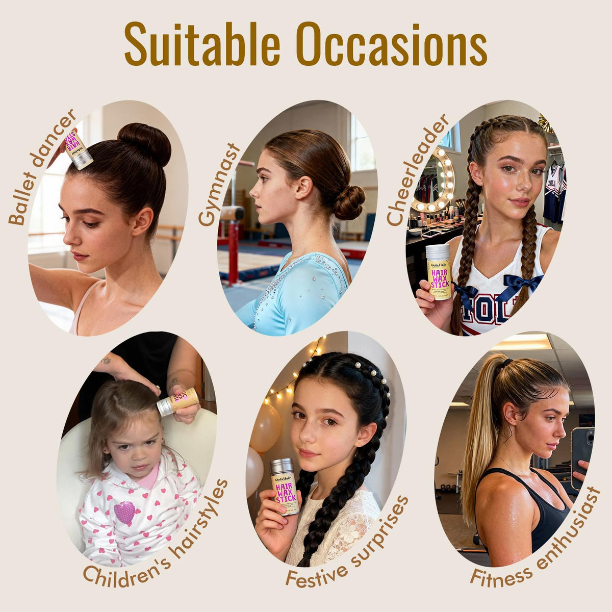 Dolahair used on sleek bun delivering firm hold and natural shine