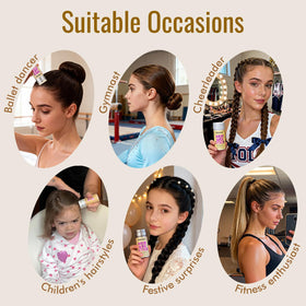 Dolahair used on sleek bun delivering firm hold and natural shine