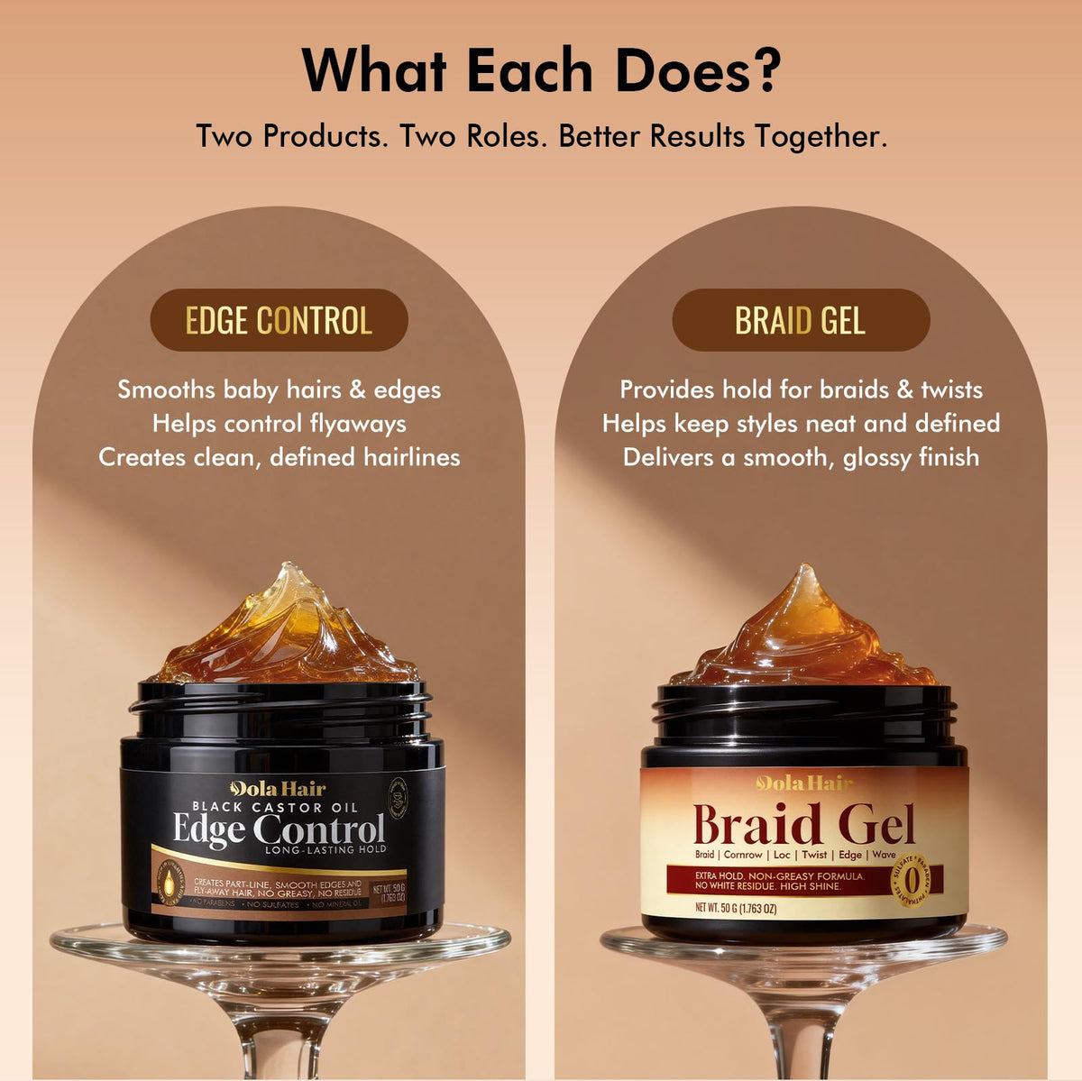 Dolahair styling in use brushing edges for precise, sleek finish