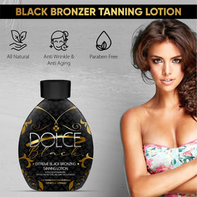Dolce Black application on arm demonstrating even bronze development and easy blend