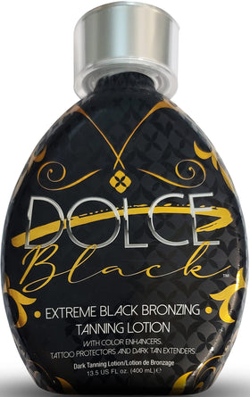 Dolce Black applied near tattoo illustrating tattoo color protection and preserved vibrancy