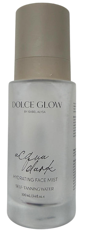 Dolce Glow ingredient label close-up highlighting skin-loving botanicals benefit