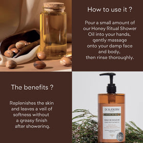 Doliderm label with propolis and royal jelly callout for nourishing formula