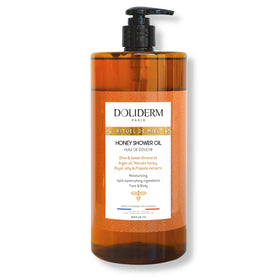 Doliderm front bottle showing product and elegant label benefit moisturizing