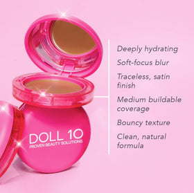 DOLL 10 applied under-eye area demonstrating blur of fine lines and pores