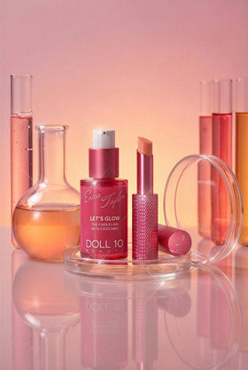 DOLL 10 serum pump in hand demonstrating size and easy dosing benefit