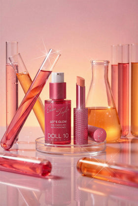 DOLL 10 serum texture on hand showing fast-absorbing hydration finish