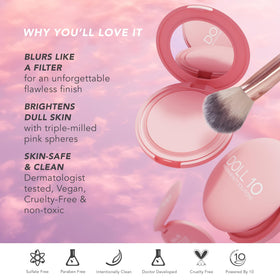 DOLL 10 targeted under-eye application to brighten and blur fine lines
