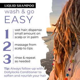 Label close-up showing Dollylocks ingredients and transparency benefit
