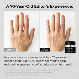 DOMINAS cream texture close-up illustrating lightweight moisturizing feel
