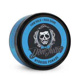 Don Juan jar front view showing clean branding and strong-hold promise