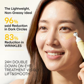 Dongyu eye cream on hand application illustrating smooth spread and quick absorption