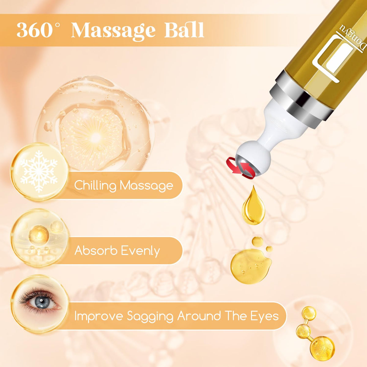 Dongyu roller closeup highlighting 360° cooling massage ball