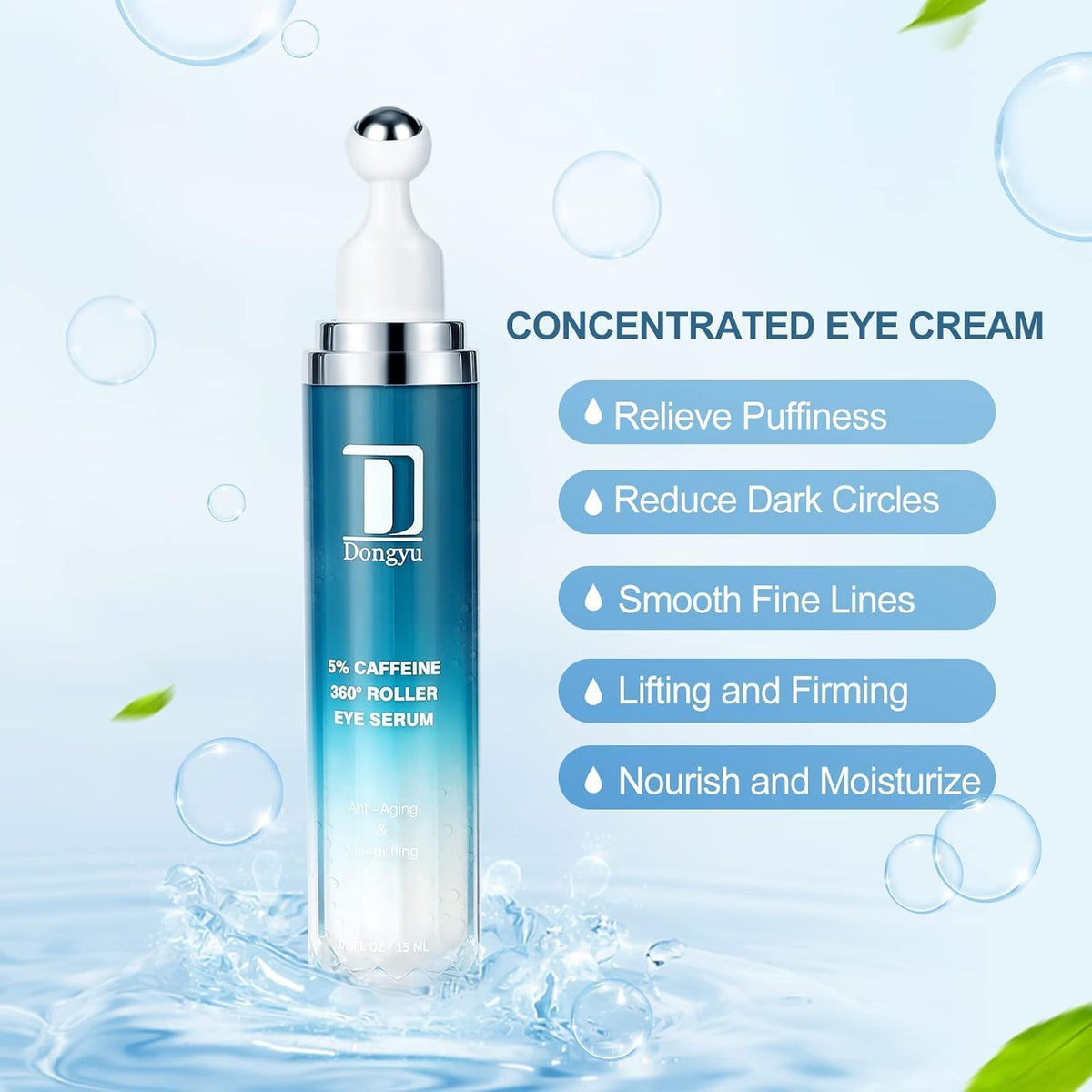 Dongyu metal rollerball close-up delivering cooling massage and circulation