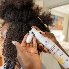Donna's Recipe foam on palm ready to apply for defined curls