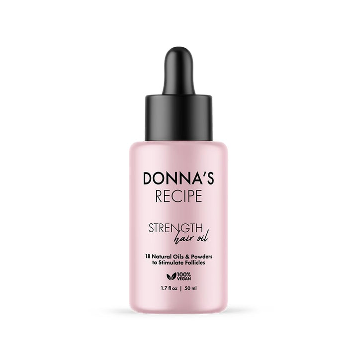 Donna's Recipe front bottle view showing compact 1.7 oz size and clear label benefit