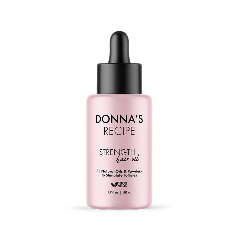 Donna's Recipe front bottle view showing compact 1.7 oz size and clear label benefit
