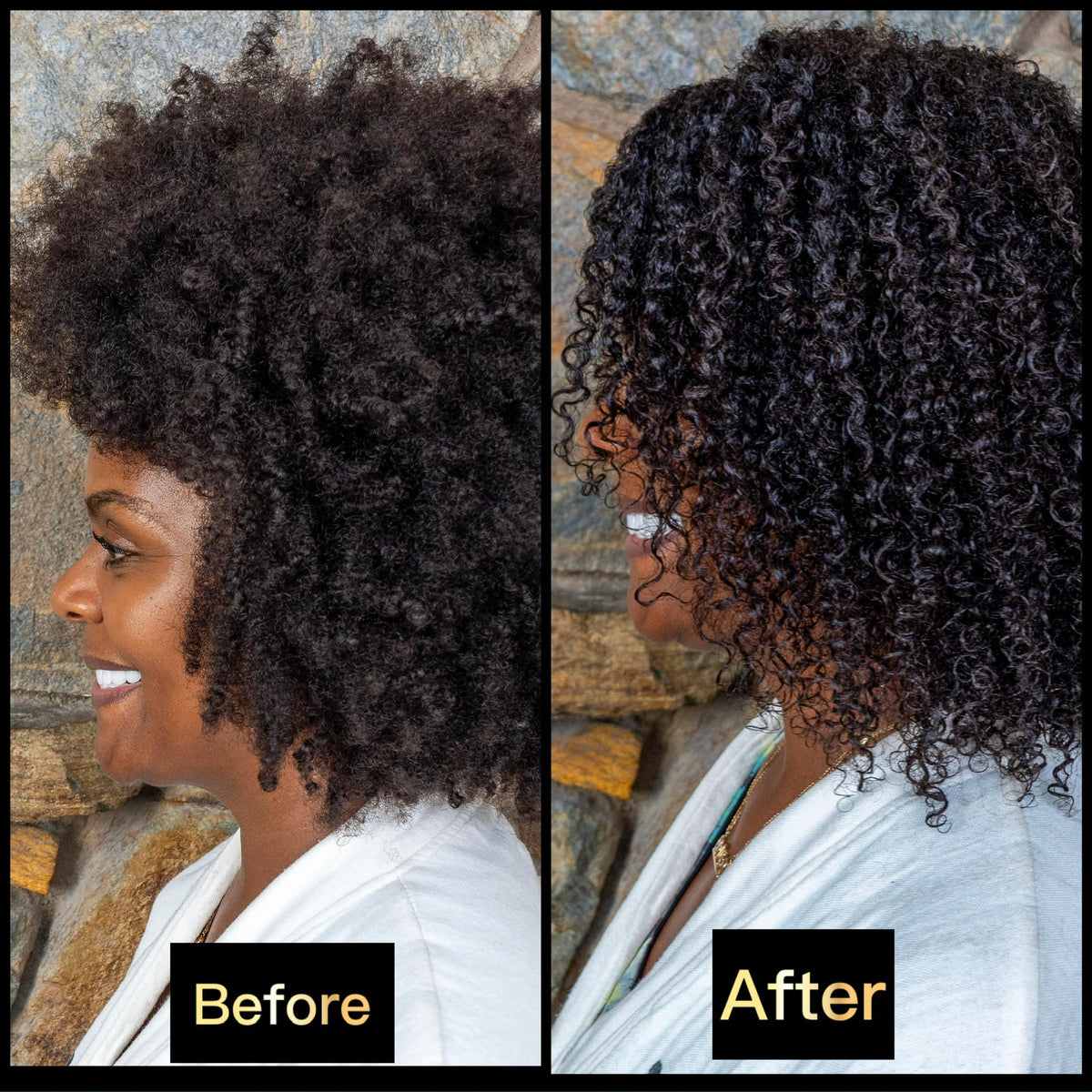Donna's Recipe in-use finger coiling curls for defined shape