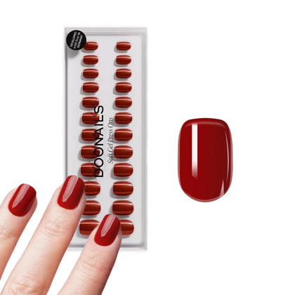 DOONAILS front packaging showing kit contents and bold red color for effortless salon look
