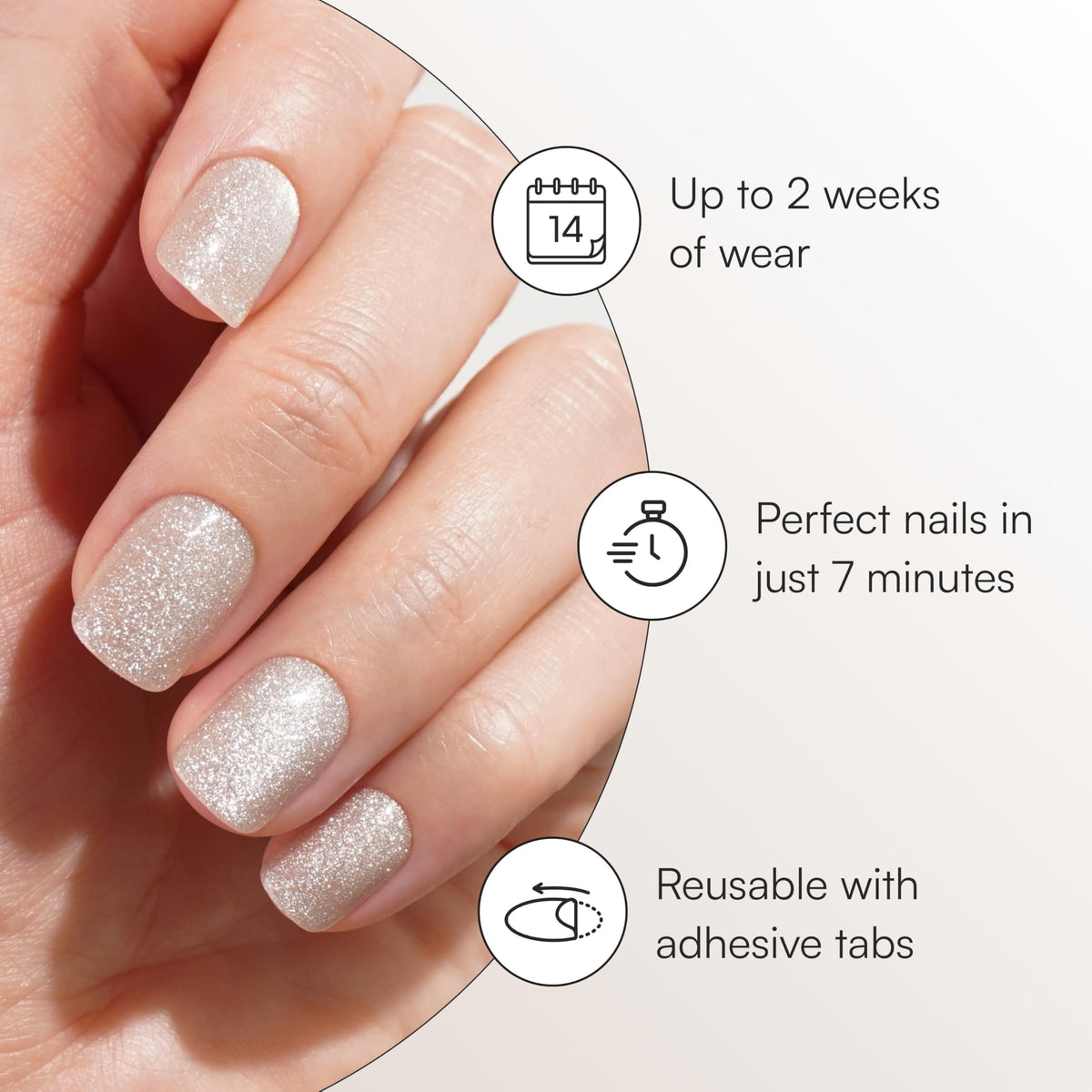 DOONAILS tray with 30-piece nail set displayed for easy size selection