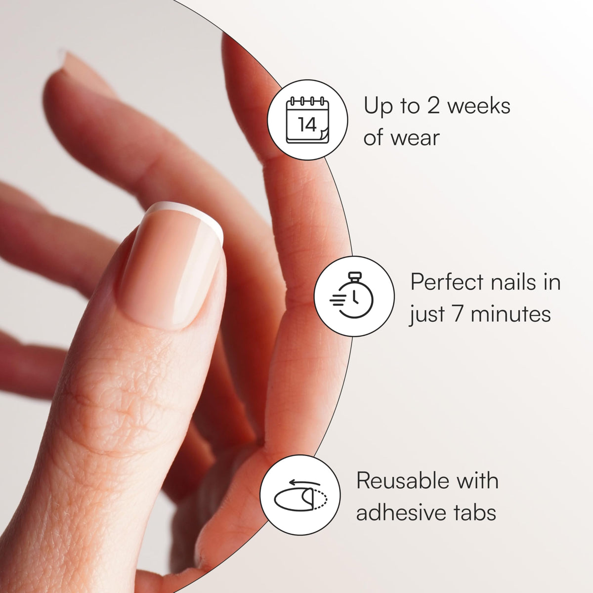 DOONAILS fanned nail sizes display for easy selection and fit