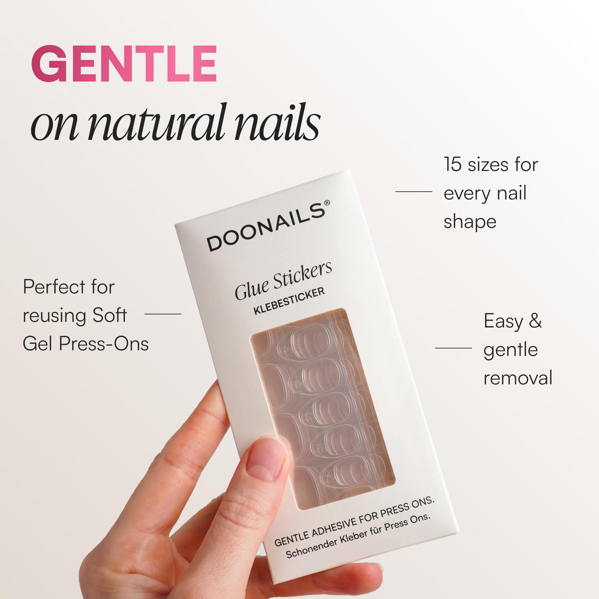 DOONAILS tab resisting water to show waterproof hold and durability