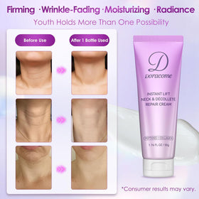 Doracome cream on fingertips demonstrating easy spreadability and lightweight feel