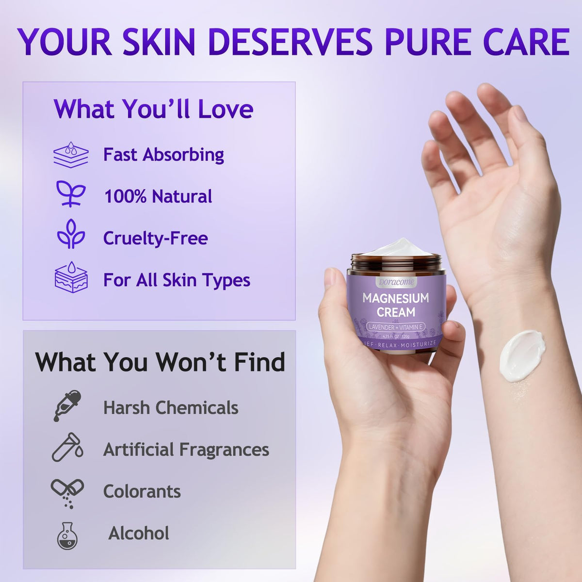 Doracome unscented and lavender tubes displayed for scent choice benefit