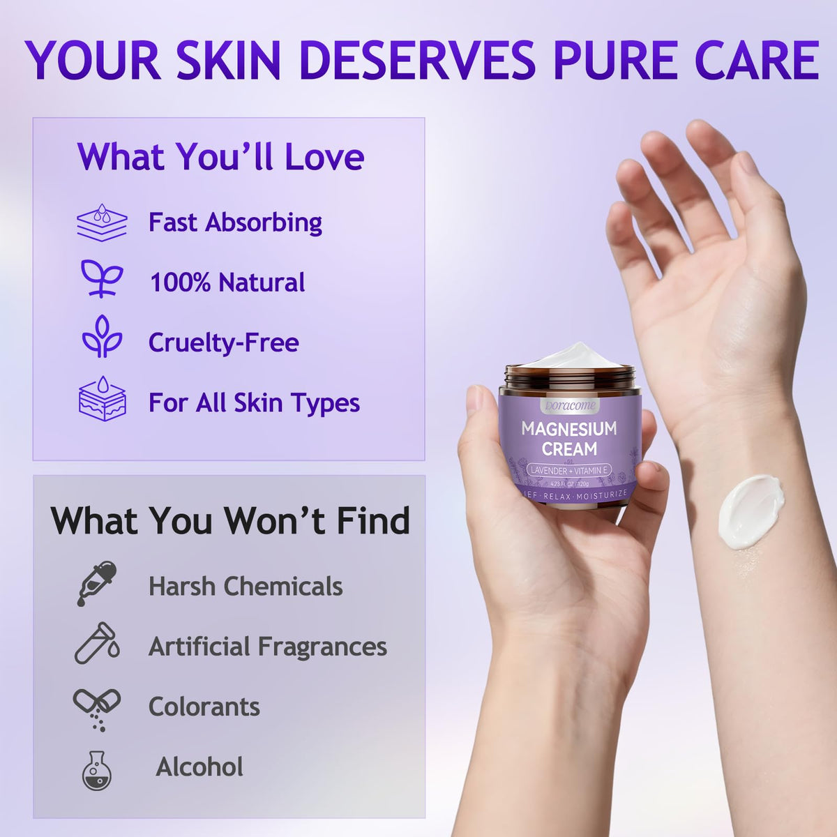 Doracome light lavender variant in lifestyle scene suggesting gentle calming scent