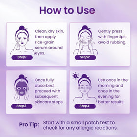 Doracome applied around eye and neck demonstrating multi-area use and firming effect