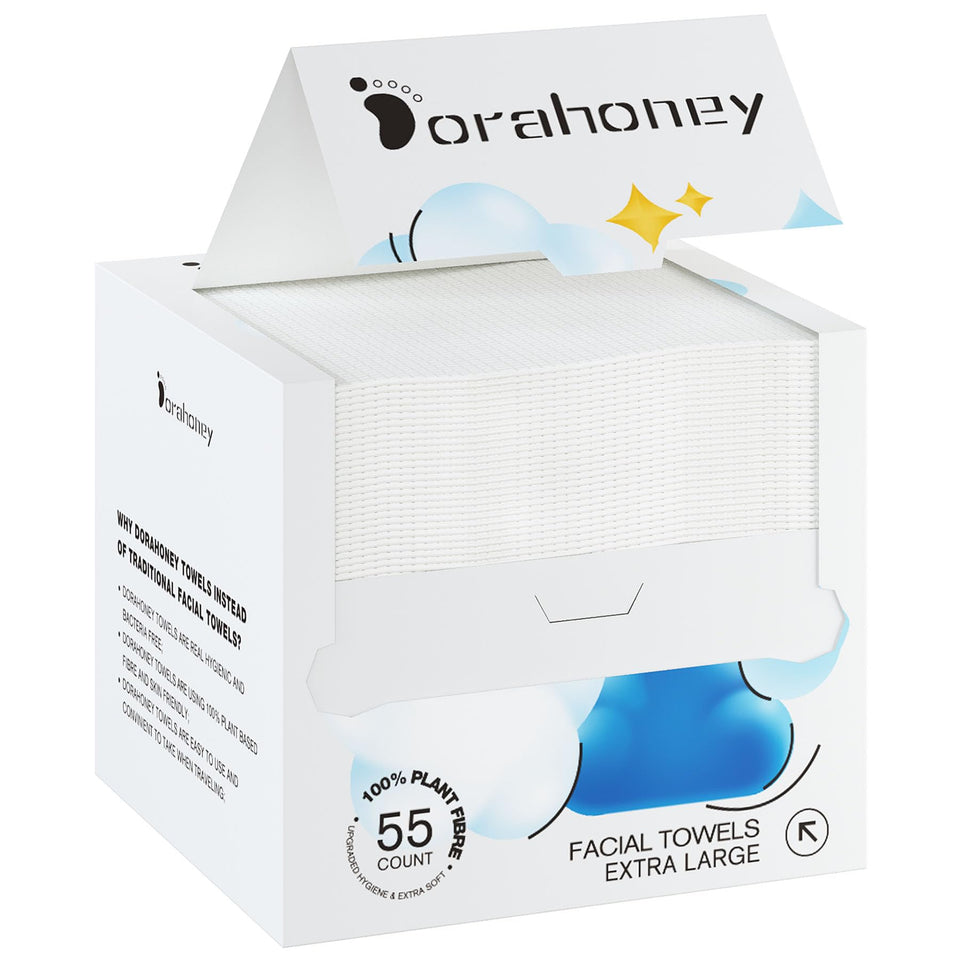 DORAHONEY front packaging showing 55-count pack and 12x12 size benefit