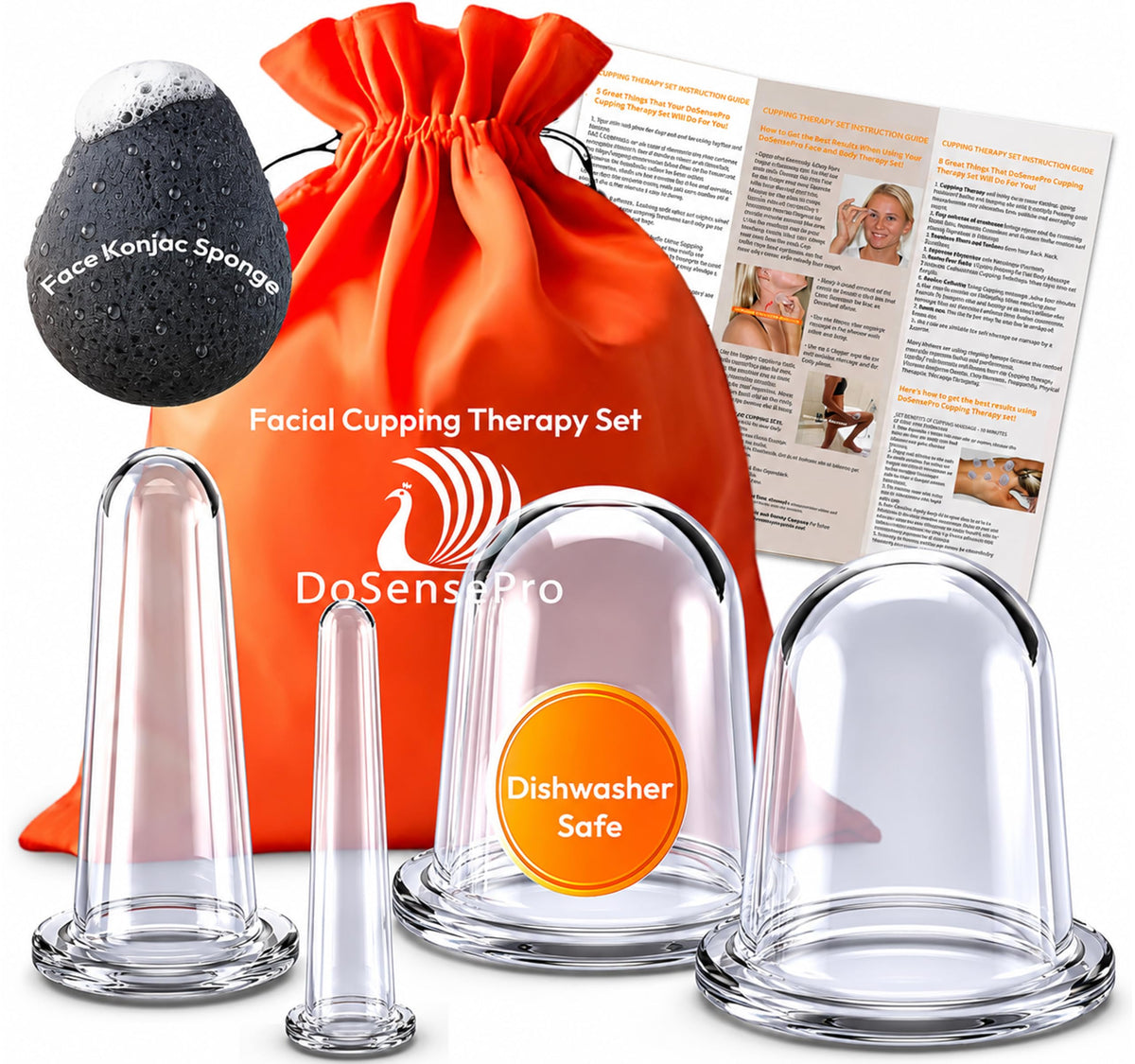 DoSensePro kit front view showing cups and accessories for easy facial care
