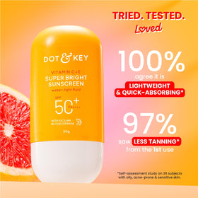 dot & key sunscreen spread on hand showing smooth, non-greasy finish