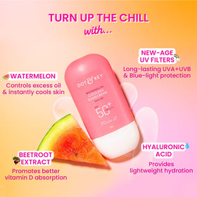 Dot & Key sunscreen layered under makeup on cheek demonstrating compatibility and smooth base
