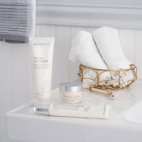 doTERRA cleanser in bathroom lifestyle scene suggesting daily routine convenience