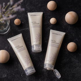doTERRA cleanser texture on hand highlighting creamy gel feel and gentle conditioning