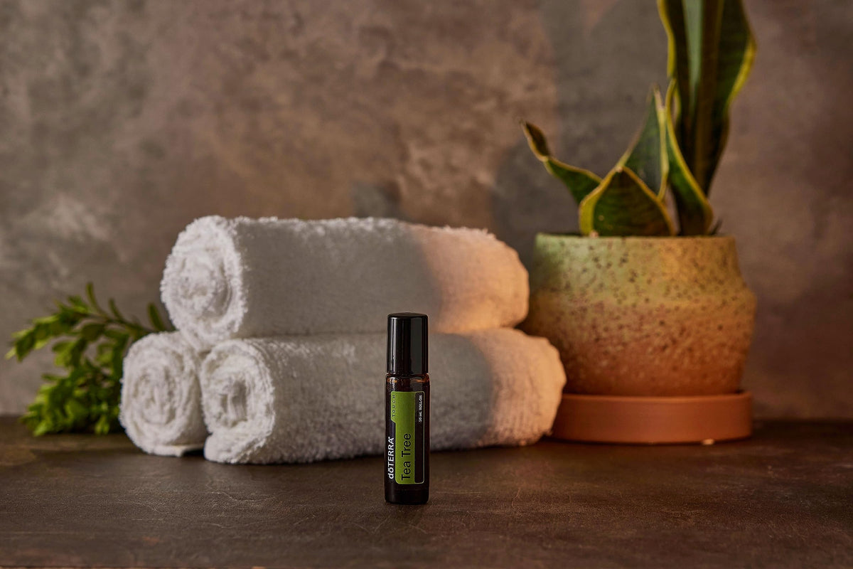 doTERRA Melaleuca Touch inside a travel bag showing convenience on the go