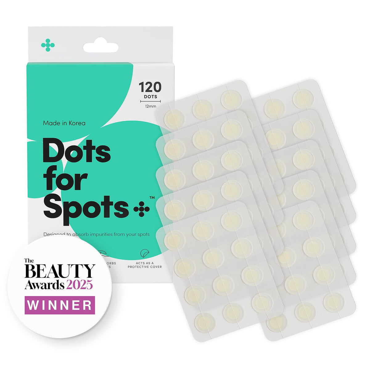 Dots for Spots front packaging showing quantity and translucency benefits