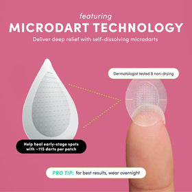 Dots for Spots single hydrocolloid patch close-up showing thin texture and adhesion
